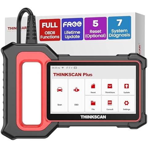 THINKCAR OBD2 Scanner, ThinkScan Plus S7 ABS,SRS,ECM,TCM,BCM,AC,IC System Diagnostic Scan Tool with 5 Special Services Options, Cover 94 Car Brands Code Reader, FCA AutoAuth, Wireless Update Cover