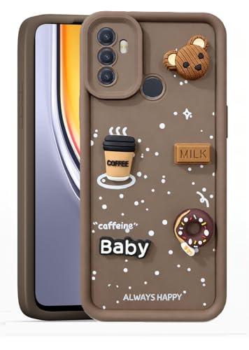 Image of Bintage Ball Bear| Donut| Milk Cake| Baby| Coffee Rubber Case Full Body & Camera Protection Back Cover Compatible for Oppo A33 (4G) 2020 - Brown