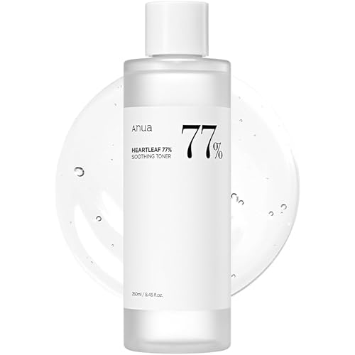 Anua Heartleaf 77 Soothing Toner I pH 5.5 Trouble Care, Calming Skin, Refreshing, Hydrating, Purifying, Cruelty Free, Vegan,(250ml / 8.45 fl.oz.)