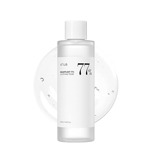 Anua Heartleaf 77 Soothing Toner, Moisturizing & Calming Facial Toner for Glass Skin, Hyaluronic Acid, Lightweight Hydration for Sensitive Skin, Redness Relief, Korean Skincare, 8.45 fl.oz - Fragrance-free - 8.45 Fl Oz (Pack of 1)