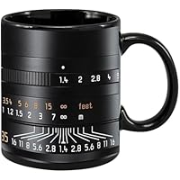 Taza de café con lente de cámara, taza de café divertida de 350