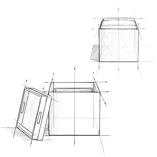 Simplihome Rockwood 17 Inch Wide Square Cube Storage Ottoman With Tray In Cloud Grey Linen Look Fabric, Footrest Stool, Coffee Table For The Living Room, Bedroom, And Kids Room, Contemporary #TOP7