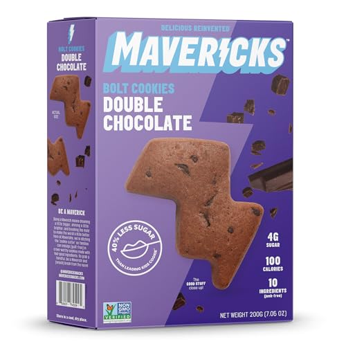 Mavericks Double Chocolate Bolt Cookies - Plant-Based Chocolate Chip Cookies,