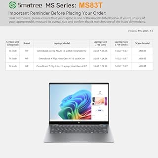 Smatree MS83T Hard EVA Protective Sleeve Case with Stand Compatible for 16 inch HP OmniBook X Flip Next Gen AI 16/X FlipNGAI 16, for 16 inch OmniBook 7 Flip 16 2-in-1 Laptop Next Gen AI PC