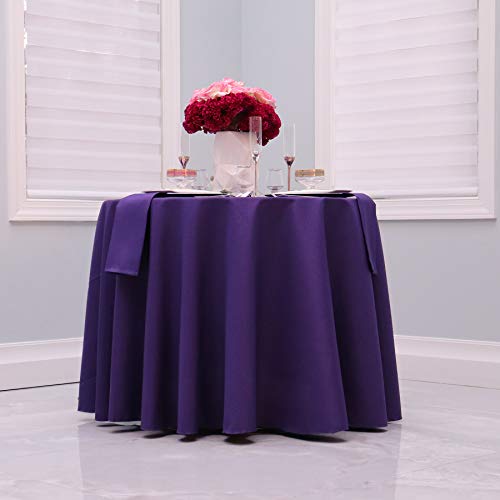 Kadut Purple Tablecloth - 120" Inch Round Tablecloths For Circular Table Cover In Purple Washable Polyester - Great For Buffet Table, Parties, Holiday Dinner & More #TOP2