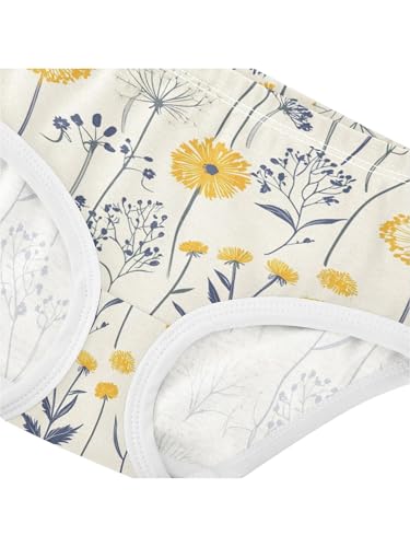 ZZKKO Farmhouse Dandelions Flower Girls Underwear Toddler Panties for Girls Comfort Brief Size 2T4