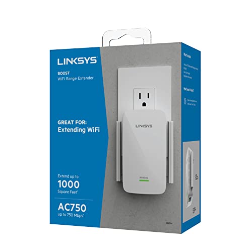 image for Linksys WiFi Extender WiFi 5 Range Booster, Dual-Band Booster, 1,000 S