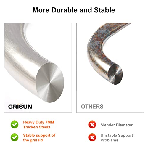 Grisun Grill Table Shelf And Lid Holder For Weber Kettle Grills 22 Inches, Charcoal Grill Side Table Shelf And Slide A Side Lid Prop, Charcoal Grill Accessories For Weber, (Grill No Included) #TOP7