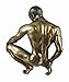 Bronzed Finish Kneeling Nude Male Statue Sculpture