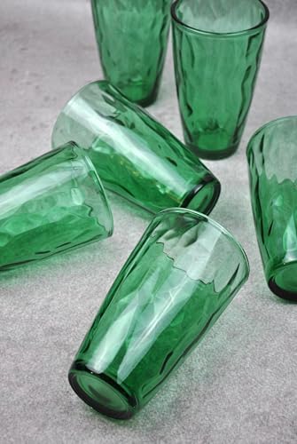 6'lı Kristal Cam Uzun Meşrubat Bardağı Yeşil Bardak Kokteyl 440 Ml - Görsel 2