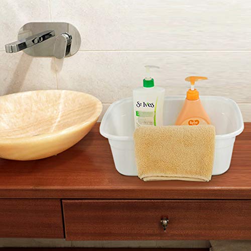 Lesbin 4-Pack 14 Quart Plastic Wash Basin/Dish Pan, White #TOP6