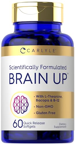Carlyle Brain Supplement | 60 Softgels | Nootropic with Lion's Mane Mushroom, Bacopa and L-Theanine | Non-GMO, Gluten Free
