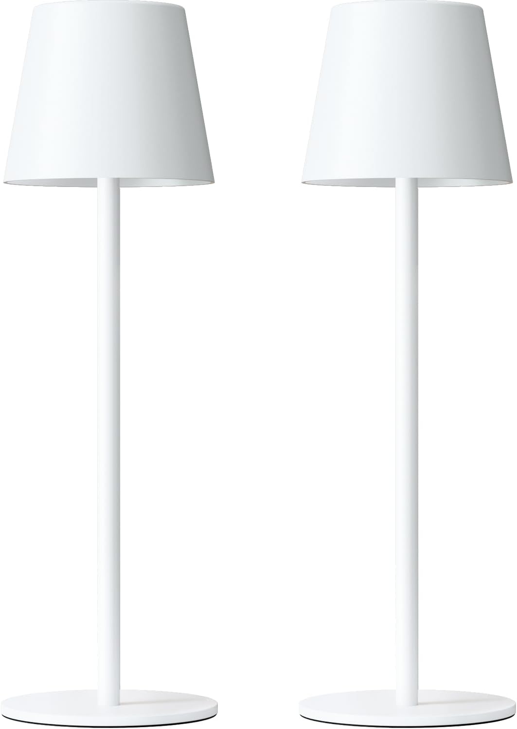 Kakanuo White Cordless Table Lamp Rechargeable - 2 Pack 5000mAH Battery Operated Lamp for Table, 3 Color Stepless Dimming Wireless Lamp for Kitchen Counter, Touch Control