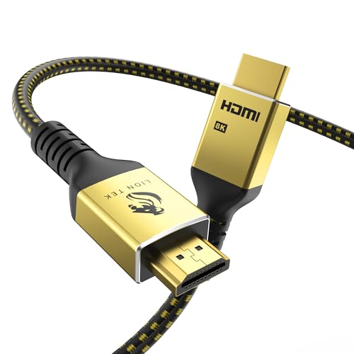 LIONWEI 8K Certified HDMI Cable 9.9FT/3M, HDMI 2.1 Cable 8K@60Hz 4K@120Hz, 48Gbps Ultra High Speed HDMI Cord, HDCP 2.2&2.3, DTS:X, Dynamic HDR, eARC, Compatible with Roku TV/HDTV/PS5