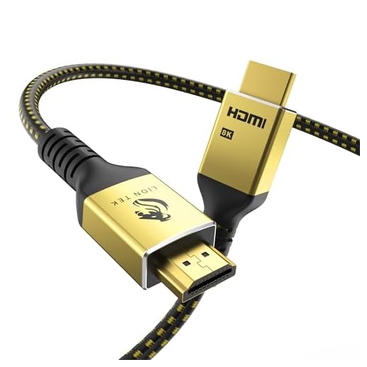 LIONWEI 8K Certified HDMI Cable 6.6FT/2M, HDMI 2.1 Cable 8K@60Hz 4K@120Hz, 48Gbps Ultra High Speed HDMI Cord, HDCP 2.2&2.3, DTS:X, Dynamic HDR, eARC, Compatible with Roku TV/HDTV/PS5