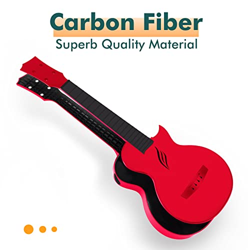 Image of Enya Nova U 23 inch Concert Ukuleleaa‚¬a€oeCarbon Fiber Travel Ukuleleaa‚¬a€oeWith Beginner Kit includes Online Lessons, Case, Strap, Capo and Strings (Red) | Waterproof Body, Resists Humidity, Heat and Cold, Lightweight 1.25 lb, for Adults and Beginners, Case, Strap, Capo, Strings