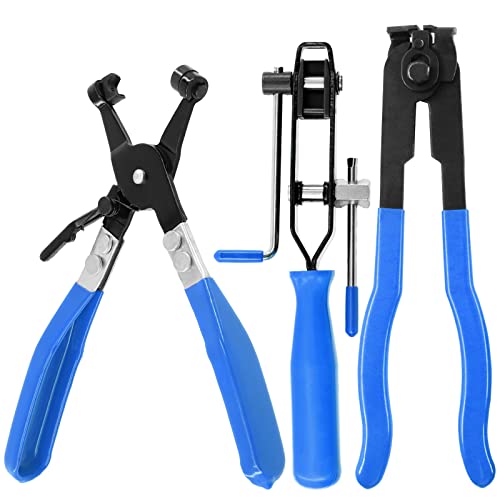 Swpeet Kit di pinze per giunti CV e pinze per fascette stringitubo piatte girevoli blu