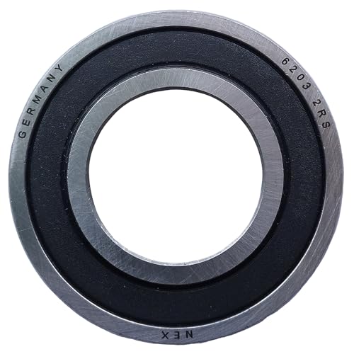 NEX 6203 2rs 1uds Rodamiento de Bolas 17x40x12mm Doble Junta de Goma y Acero Cromado, 6203-2rs Rodamiento de Bolas Sellado