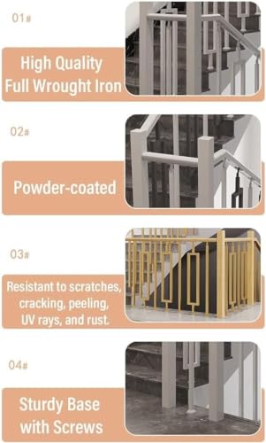 Garde-corps blanc pour escalier et terrasse de 95cm | Sécurité moderne et design - 7