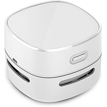 ODISTAR Desktop Vacuum Cleaner, Mini Table dust Sweeper Energy Saving,High Endurance up to 400 mins,360o Rotatable Design for Keyboard/Home/School/Office White Charging