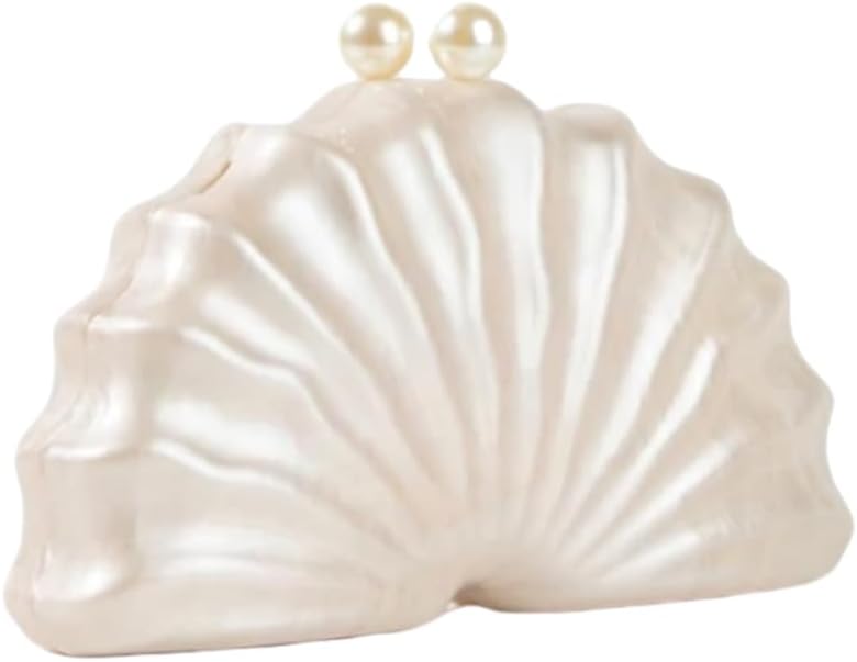 Women Acrylic Shell Shaped Clutch Luxury Marble Acrylic Evening Handbag Unique Chain Shoulder Bag Wedding Party Purses - Image 6