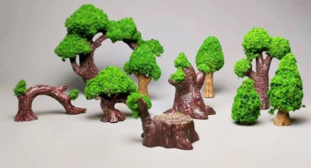 VRB Dec 11 Pcs Miniature Showpiece Set for Home Decor, car Dashboard,Valentine,Living Room,Gifts Figurines,Cake Decoration Items,Figurines for Home Decor. (11 Pcs Green Tree Miniatures)-image-42