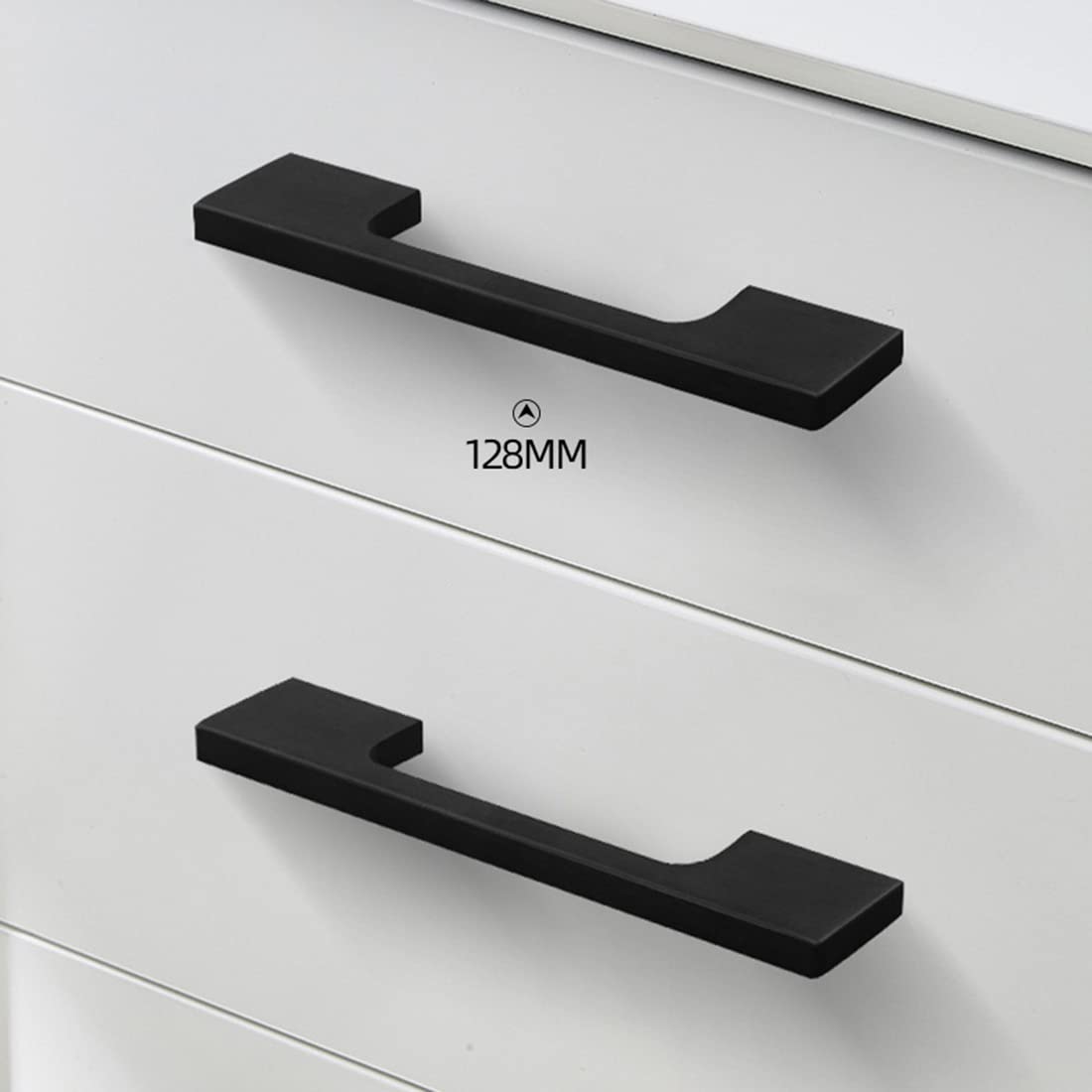 Lot De 2 Poignées Pour Placards En Alliage D'Aluminium Boutons De Tiroir Poignée D'Armoire Porte Tirer De Tirage Pour Commode Chambre à Coucher,Quincaillerie Moderne (Espacement Trous 160mm,Noir
