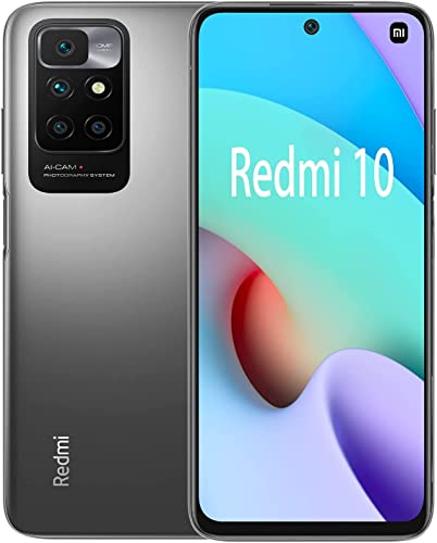 Xiaomi Redmi 10 Smartphone,4GB RAM+64GB ROM, 6.5 "FHD + DotDisplay, MediaTek Helio G88 Octa-Core, cámara cuádruple AI de 50MP y cámara Frontal de 8MP (4GB+64GB,Gris)