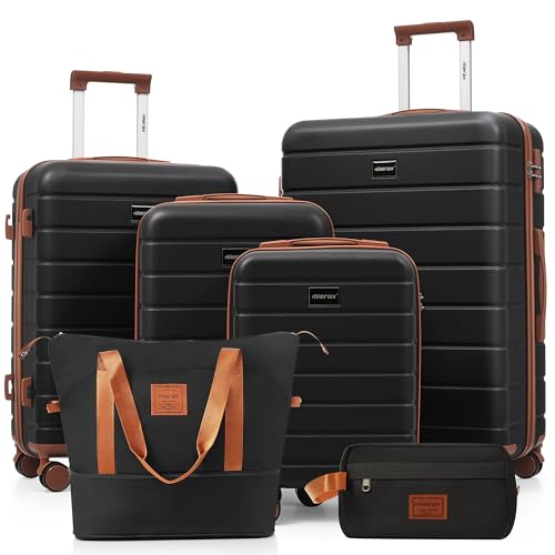 Image of Hardside Luggage Sets, Lightweight Suitcase with Spinner Wheels, Black