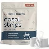 SleepHabits Breathing Strips, Non-Toxic Tested Nose Strips for Breathing & Sleep | Nasal Strips for Snoring Solution | Extra Strength for Sensitive Skin | Nasal Strips for Sleeping, Unscented - 45ct