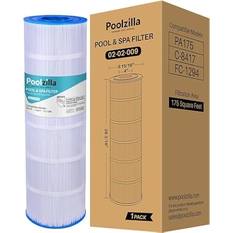 Poolzilla 1 Pack Pool Filter Replacement Cartridge for PLF175A, Filbur FC-1294, Hayward C1750, CX1750RE, PA175, Unicel C-8417, Waterway PCCF-175, 25230-0175S, 817-0175P, Sta Rite PXC 175 Cover