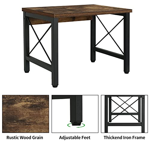 Giikin Vintage Printer Stand for Home and Office, Desktop Storage Shelf for Printers, Fax Machine, Scanner, Files, Books, Office Supplies, Rustic Wood Printer Shelves Table Desk (Antique Brown)