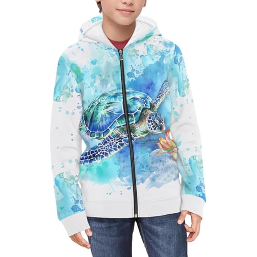 Kids Zip Up Hoodie Fashion Sweatshirt for Girls Boys Size 6-16 Years Old3