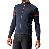 castelli Herren Fondo 2 Jersey FZ T-Shirt, Savile Blue/Red Reflex, L