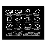 Custom Car Posters Handmade Poster compatible with IMSA SportsCar Championship Race Track Poster for IMSA Racing Fans for 2026 Season Circuits Landscape Black, 16x20" Satin Print (Unframed)
