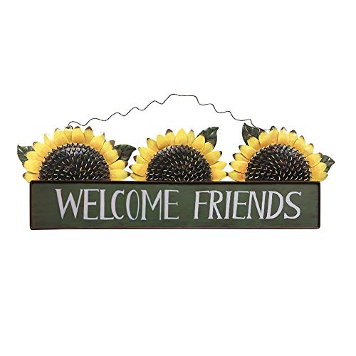 Attraction Design Vintage Sunflower Decor Welcome Sign For Front Door, Garden Themed Welcome Door Sign Hanging Metal Welcome Wall Plaque Home Garden Decor (Sunflower Welcome Sign-A) #TOP8
