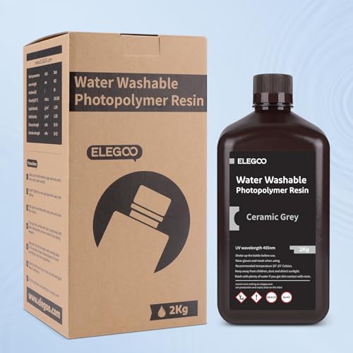 Impresora 3D de Resina Lavable ELEGOO - Resina Fotopolimérica UV 405nm Gris Arcilla 2000g - LCD 3D. - Fernando Cortés Impresora 3D de Resina Lavable ELEGOO - Resina Fotopolimérica UV 405nm Gris Arcilla 2000g - LCD 3D. - Fernando Cortés