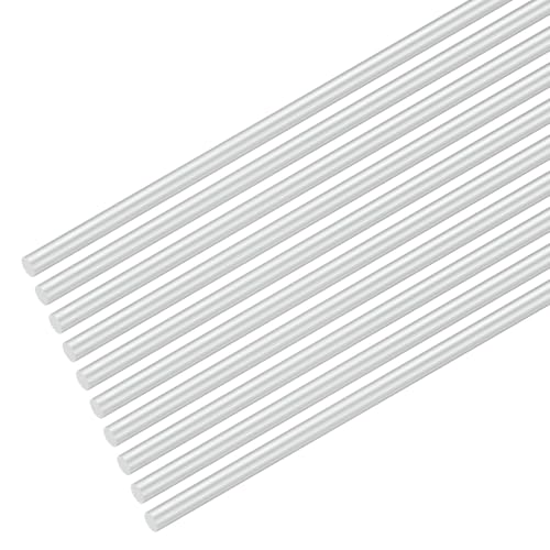 M METERXITY 20-Pack Round Aluminum Rod, 5mm (3/16") Dia 300mm (12") Length 6061 Aluminum Round Rod Solid Lathe Bar Stock Metal Sticks for DIY Crafts Making/Industrial/Construction/Model