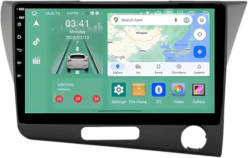 Genérico Autorradio 2 DIN de 9 para Honda CRZ 2010-2017, Android CarPlay, Bluetooth, cámara de reversa AHD, navegación GPS, Controles en el Volante, Sistema Multimedia con Pantalla táctil