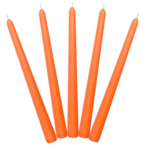 COSIKO Orange Taper Candles Set of 5
