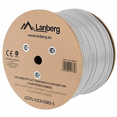 Lanberg BOILE Cat.7 SFTP 305M Solid CU LSZH CPR + Fluke a passé Gris