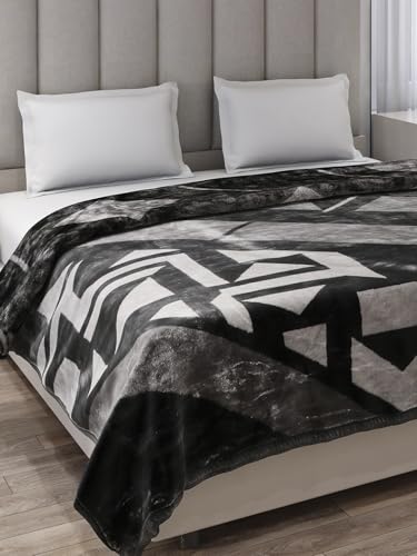 Image of Monte Carlo Double Bed Heavy Winter Blanket Moon Valley 2 Ply Box Pack 870 GSM | 4.5 KG, (240x220 CM), Dark Grey