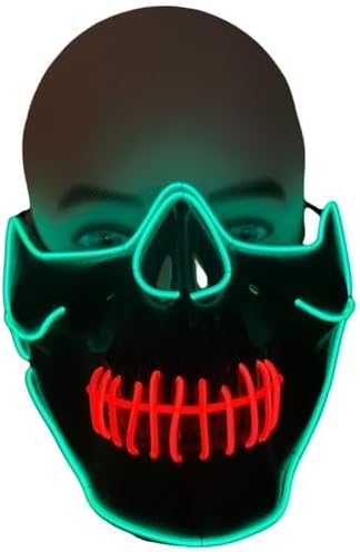 LED EL Wire Green & Red Half Mask