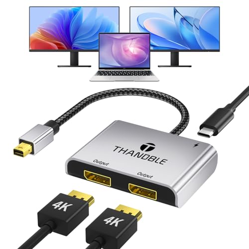 Adaptateur Mini DisplayPort multitâche pour connecter deux écrans DP