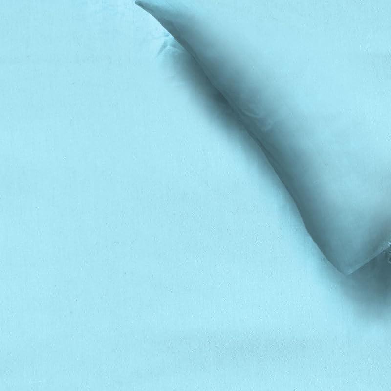 Image of Naksh Bedsheet for Double Bed King Size Plain 210 TC with 2 Pillow Covers | 100% Pure Cotton | 210 Thread Count | Soft, Breathable Fabric Built for Daily Use | Bed Sheet Double Bed | Aqua Blue |