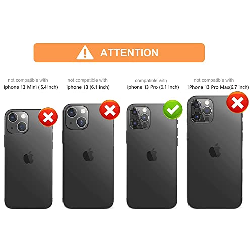 Flyee Crossbody Wallet Case Compatible With Iphone 13 Pro,Flowers Case With Card Holder For Women And Girls,Lanyard And Flip Stand,Exclusive Copyright Floral Design-Grey Flower #TOP1