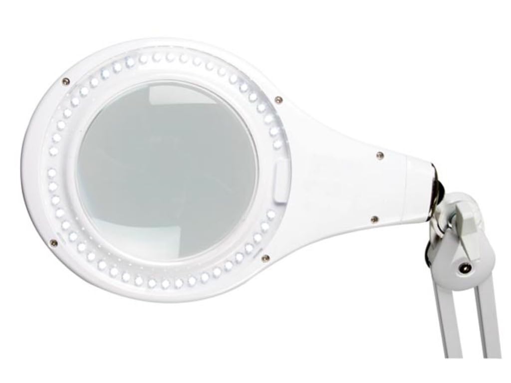 Velleman Lámpara lupa LED con pinza, lupa con luz 4 W, 48 LEDs, aumento 2,25x, lente 5 dioptrías 120 mm, luz diurna 6400 K, para lectura, hobby, belleza y precisión