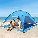 Lealinga Strandmuschel, Großer Tragbar Strandzelt, Sun Shelter für 4-5 Personen, Beach Zelt Einschließlich Tragetasche und Zeltpflöcke, UV-Schutz Sonnenschattenschutz für Beach, Garten, Camping