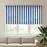 Außenrollo 90% UV-Block Blau-weiß gestreift 120 x 140 cm HDPE
