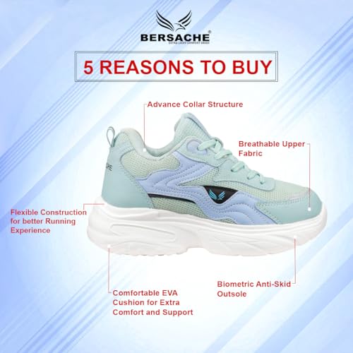 Image of BERSACHE Casual Sneaker Shoe for Women| Soft Cushioned Insole, Slip-Resistance Casuals for Women's Blue Shoes